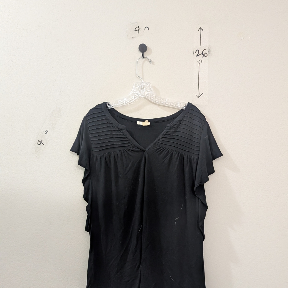 Meadow Rue Black Women's Top Ribbed - Picture 2 of 7